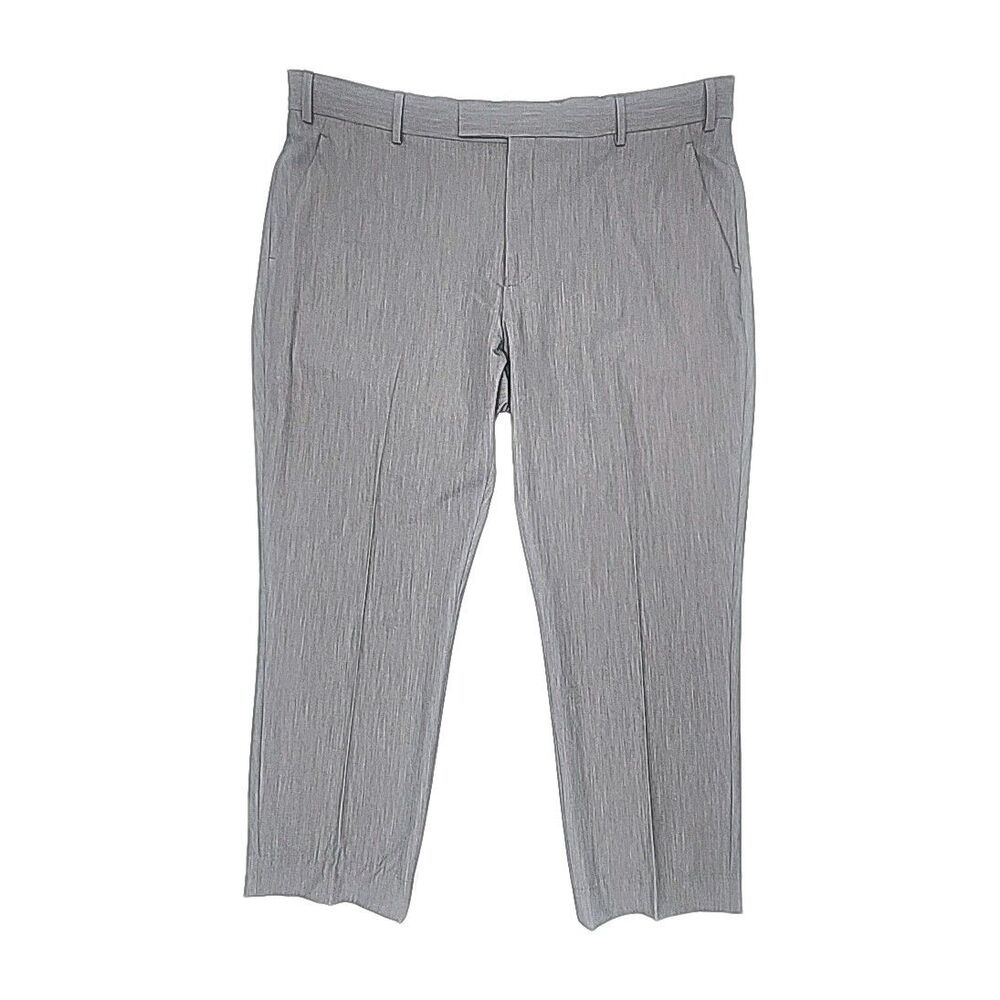 Paul Frederick Dress Pants Light Gray Flat Front Men Sz 42 x 28 Stretch NEW
